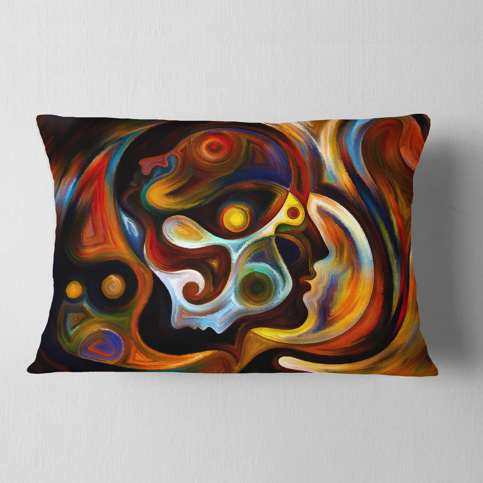 Designart Perspectives of Inner Paint - Abstract Throw Pillow - 12x20