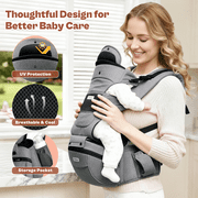 Baby Carrier with Hip Seat Convertible Soft and Cool Baby Carrier 4-Position for Child, Black