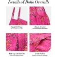 thumbnail image 4 of Women's Summer Boho Casual Jumpsuits Wide Leg Overalls Floral Print Baggy Rompers with Pocket PZZCR, 4 of 5