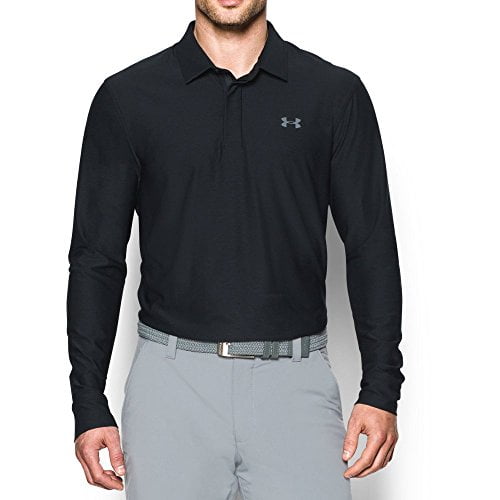 Long Sleeve Golf Polo, Black/Graphite 