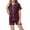 Dark Purple, variant on WEIYLL Girls Pjs Sets Summer Solid Color Short Sleeve Turn-Down Collar Button Tops T Shirt Shorts Casual Indoor 3 Pcs Sleepwear Outfit Suit 4-5 Years