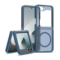 Magnetic for Samsung Galaxy Z Flip 7 Case, Compatible with MagSafe, Military Grade Drop Protection, Ultra Slim Translucent Matte Shockproof Lightweight Phone Cover, Darkblue