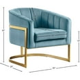 thumbnail image 7 of Maklaine Modern Aqua Velvet Accent Chair with Stainless Steel Base, 7 of 7