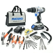 Ninouko 20-Volt Cordless Electric  1/2-inch Drill and Impact Driver Combo Kit  2Ah Lithium-Ion Battery