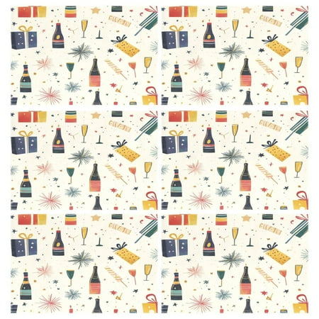 

Festival Celebration Design 6-Piece 12x18in Durable Place Mats Heat-Proof and Non-Slip