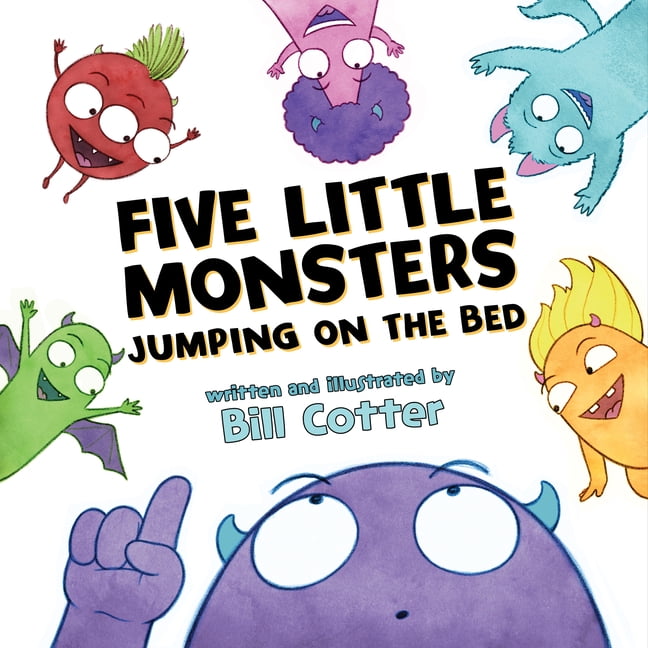 Five Little Monsters Jumping on the Bed (Board book)