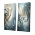 thumbnail image 3 of Designart "Fractal Spiral Cosmic Bliss II" Fractals Wall Art Set Of 2 - Transitional Blue Gallery Set For Office Decor, 3 of 6
