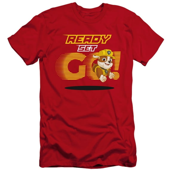 Paw Patrol Ready Set Go! Rubble Unisex Adult Canvas Brand T Shirt