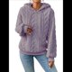 thumbnail image 2 of Suéter Holgado de Franela con Capucha para Mujer, Larga y Cálido para Invierno Púrpura S, 2 of 8