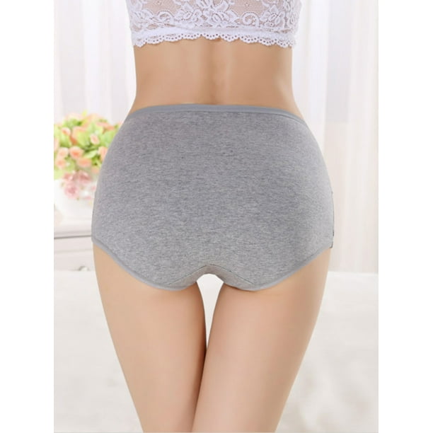 LELINTA Women's 4 Pack High Waist Underwear Cotton Briefs Tummy