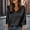 Tops-49Black, variant on LEKWK Dressy Tops for Women V-Neck 3/4 Sleeve Elegant Blouses Silky Satin Fabric Work Tops Smooth Texture Party Evening outfits