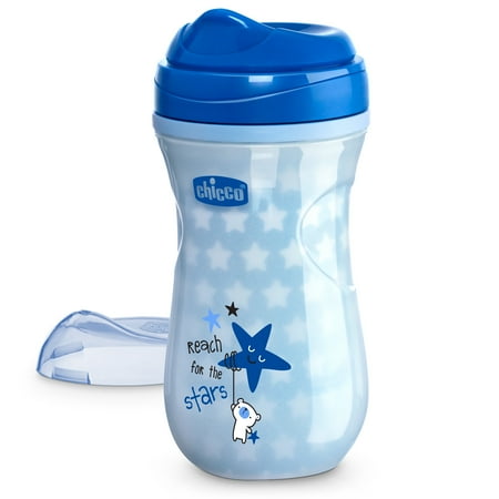 UPC: 0049796400991 | Chicco 9oz. Glow in the Dark Insulated Rim Trainer Sippy Cup 12m+ – Blue