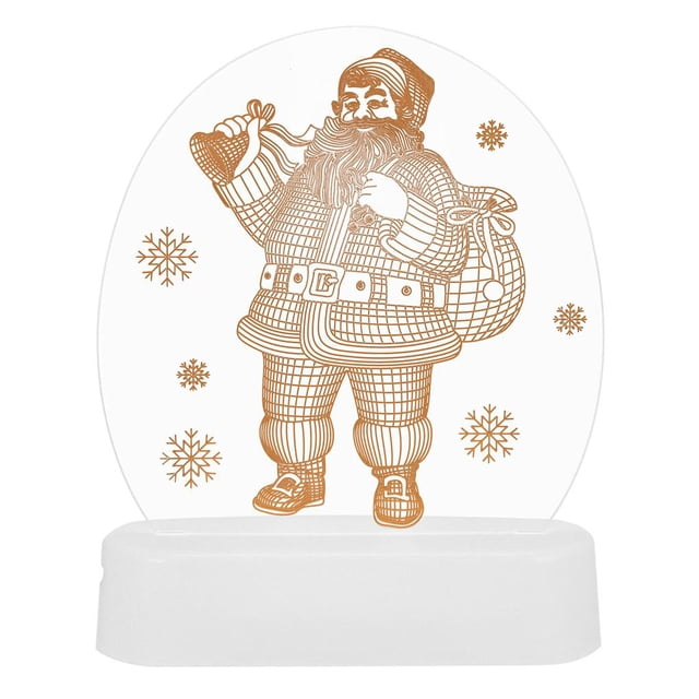 Yuarrent Luz Nocturna 3D, Luz Nocturna 3D Cortada De Papá Noel, Lámpara De Escritorio Con Luz De De Papá Noel Estereoscópica Llamativa Para La Iluminación y accesorios No.1