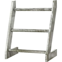3 Tier Wooden Wall Mounted Ladder Towel Rack For Hanging Blankets In Bathrooms Or Cabinets In Kitchens Walmart