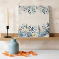thumbnail image 3 of Ships Next Day Canvas Wall Art 16"x16", Christmas Eucalyptus Wood Framed Canvas Print Painting, Blue Poinsettia Vintage Winter Snowy Ready to Hang Picture Wall Decor for Home Bedroom Kitchen Office, 3 of 9