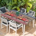 thumbnail image 2 of Independence Day Table Cloths for 6 Foot Rectangle Tables, Red Truck Watermelon Star Wooden Grain Patio Waterproof Elastic Fitted Tablecloths, Washable Rectangular Table Cover for Camping, 2 of 8
