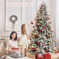 thumbnail image 3 of Gymax 7 ft Pre-Lit Artificial Christmas Tree Snow Flocked Hinged Xmas Tree w/ LED Lights, 3 of 10
