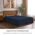thumbnail image 7 of Mellanni Iconic Collection Pleated Microfiber Bed Skirt 15" Drop, Full, Navy Blue, 7 of 7