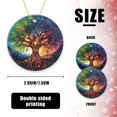thumbnail image 2 of Funny Christmas Ornament,Colorful Mandala With Intricate Tree Of Life,Xmas Round Ceramic Pendant, 2 of 6