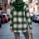 thumbnail image 4 of Women Hoodies Drawstring Plaid Splicing Drop Shoulder Sleeve Casual Pullover Top for Autumn Winter Green L, 4 of 6