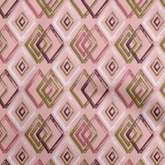 oneOone Velvet Medium Pink Fabric Geometric Sewing Craft Projects Fabric Prints By Yard 58 Inch Wide