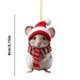 thumbnail image 3 of Seyotauo 2025 2D Flat Acrylic Christmas Mouse Ornament, Mouse with Red Santa Hat Pine Tree Decor, Car Rear View Mirror Accessories, Perfect for Xmas Gift and Festive Gatherings Gift, 3 of 4