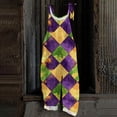 thumbnail image 2 of Dresfit Mardi Gras Romper for Woman Patchwork Sleeveless Overalls 2026 Wide Leg Adjustable Strap Carnival Jumpsuit Plus Size Loose Loungewear Light Gray 2XL, 2 of 4