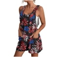 thumbnail image 2 of Haivin Women's Casual Jumpsuit Shorts, Printed Pockets with All-in-One Design, Lightweight Sleeveless Romper for Daily Wear and Outdoor Activities, 2 of 7