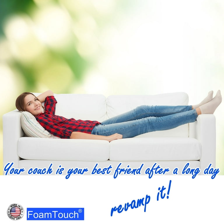FoamTouch High Density 2 inches Height, 36 inches Width, 96 inches Length  Upholstery Foam, White 