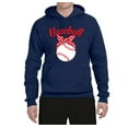 thumbnail image 2 of Wild Bobby, Cute Baseball Mom Ribbon Gift, Mother's Day, Unisex Graphic Hoodie Sweatshirt, Navy, Large, 2 of 3