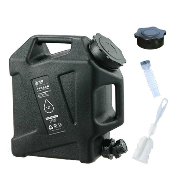 Contenedor de agua con grifo portátil Cola 12 litros Negro Contenedor de bebidas