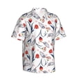 thumbnail image 2 of Fotbe Tulips Flowers Hawaiian Shirt for Men Unisex Summer Beach Casual Short Sleeve Cotton Linen Button Down Shirts-3X-Large, 2 of 9