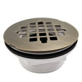 thumbnail image 3 of Westbrass 4-1/4" Round Shower Drain Cover with PVC Compression Pipe, Antique Brass, 3 of 11