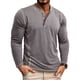thumbnail image 1 of pstuiky camisas de manga larga para hombre, Camisa informal de manga larga con cuello redondo y botones de color liso para hombre camisetas de hombre xl, 1 of 9
