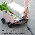 thumbnail image 5 of Fompes Dog Stroller 4 Wheels Folding Dog Cart Pet Stroller for Travelling Shopping Walking Playing for Small Dogs Cats (Pink), 5 of 16