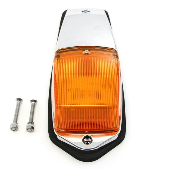 Red Hound Auto 1 Cab Marker Light Chrome with 31 Ultra Bright LED Lamps Compatible with Peterbilt Kenworth Freightliner Mack Roof Clearance Amber DOT Compliant