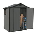 thumbnail image 4 of Patiowell 6'x4' Resin Storage Shed, Lockable Door & Window, Durable All-Weather Outdoor Shed for Garden & Tool Storage, Dark Gray, 4 of 8