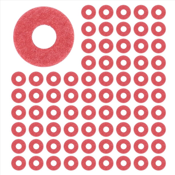 600 Piezas 3X8X0.7 mm Aislamiento de Fibra Aislante Arandelas Separadores Rojo