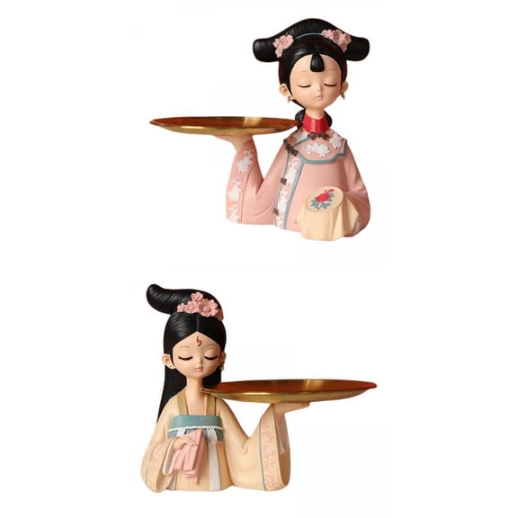 Desktop figurine,home decor statues figurines sculptures modern,living room decorative storage tray organizer,dresser entryway key holder jewelry trinket tray