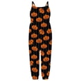 thumbnail image 3 of Weebloom Halloween Rompers For Girls Baby Pumpkin Prints Jumpsuit Sleeveless Outfits Clothes Leisure Onesie,Orange, 3 of 4