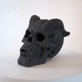thumbnail image 3 of Black Fireproof Skull Fire Pit Log, Heat-Resistant Magnesium Oxide Halloween Decor, 3 of 14