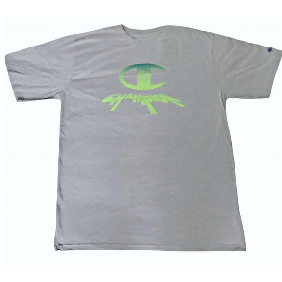 Champion Men's Big and Tall 100% Cotton Steel Grey Graphic Tee: Ultimate Comfort & Style. Elevate Your Wardrobe with This Classic Icon! Size 3X