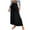 Black, variant on Lilgiuy Women's Fashion Casual High Waist Elastic Waist Solid Color Ruffle Wide Leg Long Pants Navy 8 2022 Fall Winter