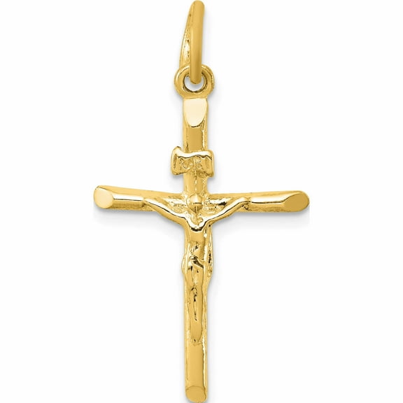 Ss/Gold Plated Sterling Silver Gold-Tone Inri Crucifix Pendant (34 X 18) Made In United States -Jewelry By Sweet Pea