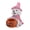 Pink-H, variant on Halloween French Bulldog Puppy Figurine with Pumpkin Candy Bowl, Witch Costume, Resin Tabletop Decor for Party Display