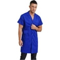 thumbnail image 4 of iiniim Men's Short Sleeve Wear Resistant Dustproof Work Coat Anti Stat Tech Jacket Lab Coat Royal Blue 170/L, 4 of 7