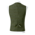 thumbnail image 3 of VBTAPA Mens Plaid Suit Vest Slim Fit Notched Lapel Waistcoat Formal Casual Work Tuxedo Vests for Wedding or Business Green XXXL, 3 of 6