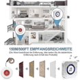 thumbnail image 2 of 2 Receivers + 2 Call Buttons Elderly Emergency Call Button/waterproof Emergency Doorbell/elderly Emergency Call,hww_fpj8, 2 of 5