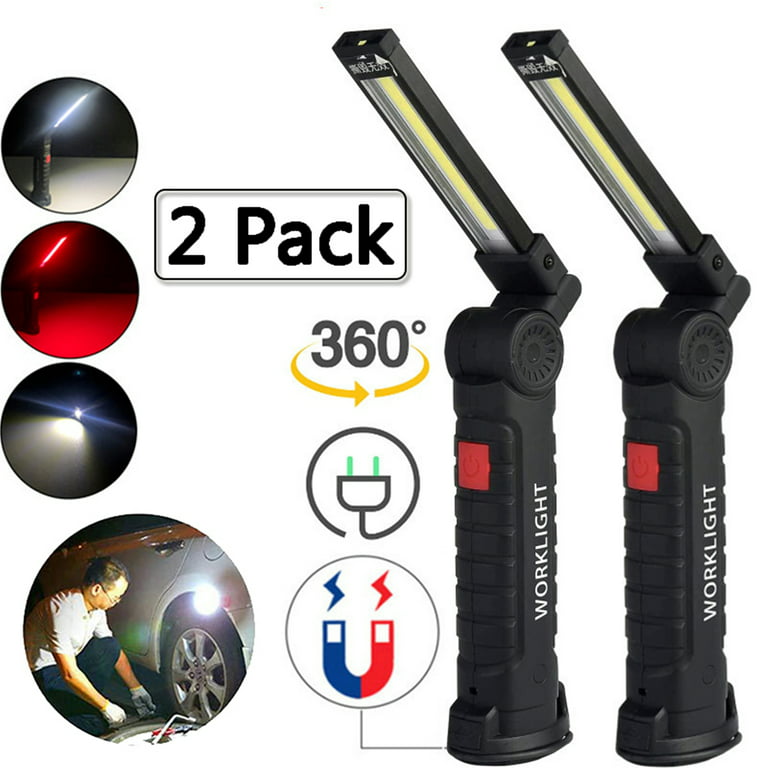Portable LED Work Light 2 Pack, Elbourn LED Work Flashlight with 5