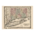 thumbnail image 6 of 1859 Connecticut State Map with Portions of NY & Rhode Island - Vintage Map of CT Wall Art Poster, 6 of 8